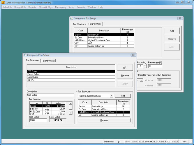 compound taxation synchro erp